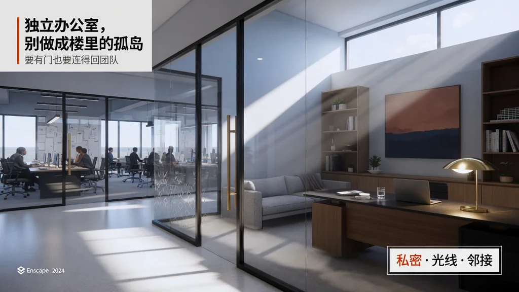 杂志封面风格独立办公室效果图