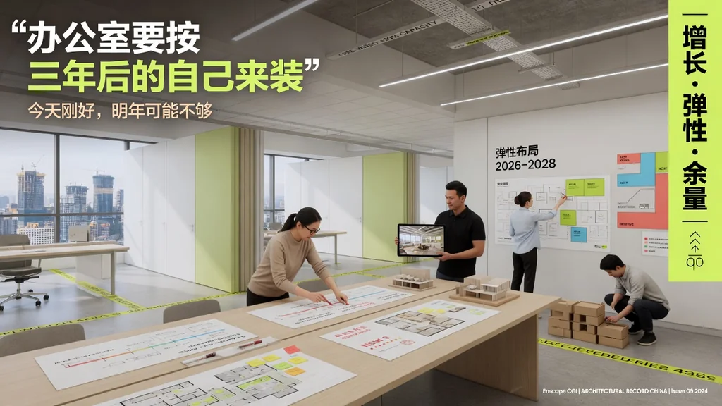 杂志封面风格可扩展办公规划效果图
