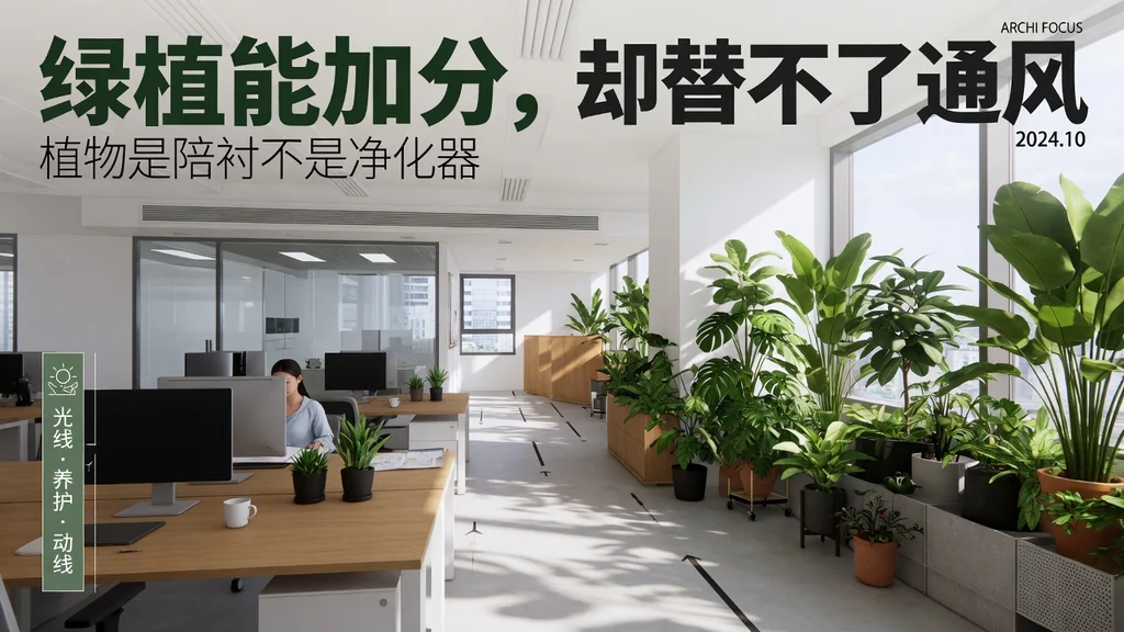 杂志封面风格办公绿植效果图